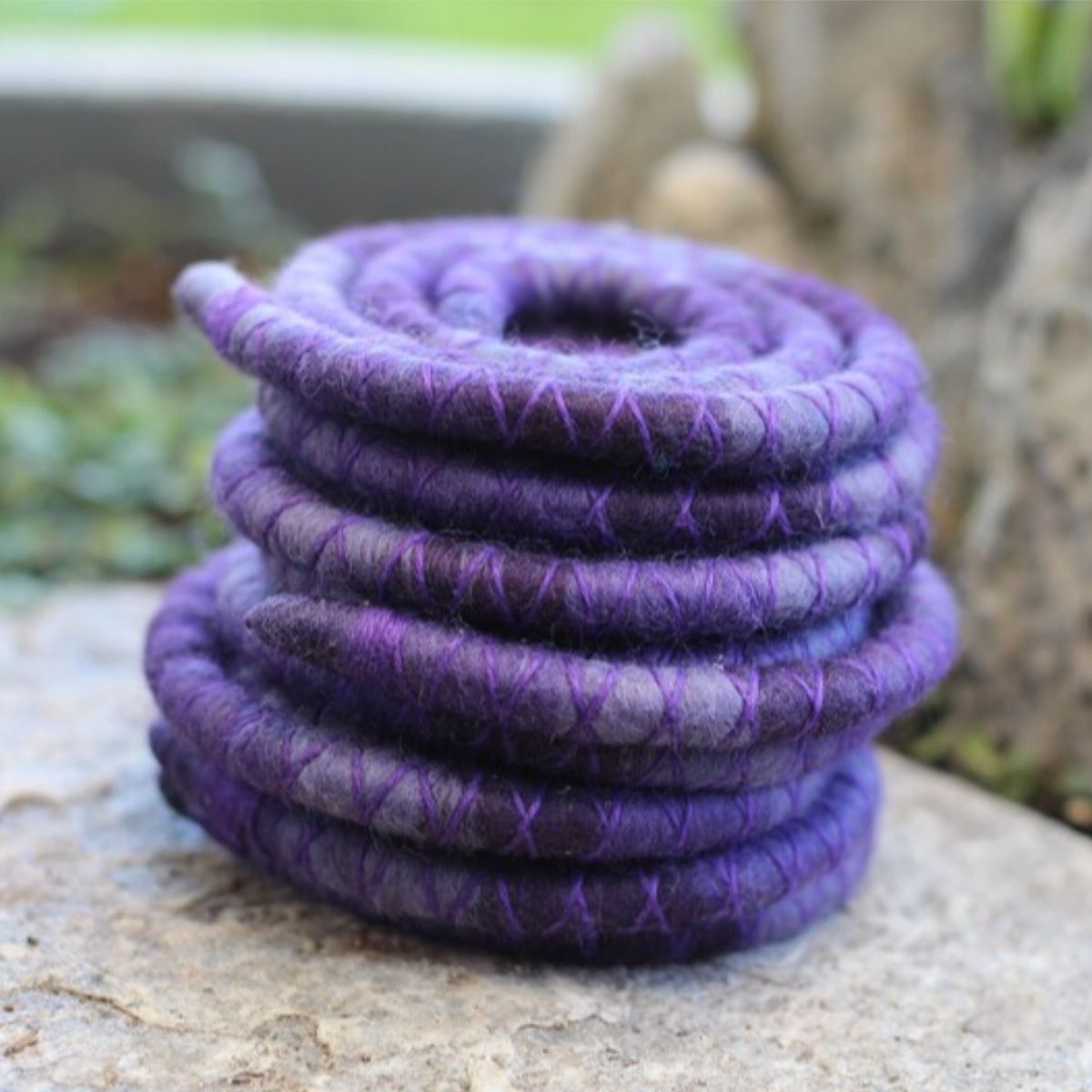 Amethyst Wool Felt Spiralocks