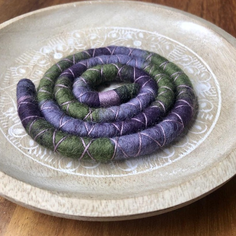 Mossy Amethyst Wool Felt Spiralocks