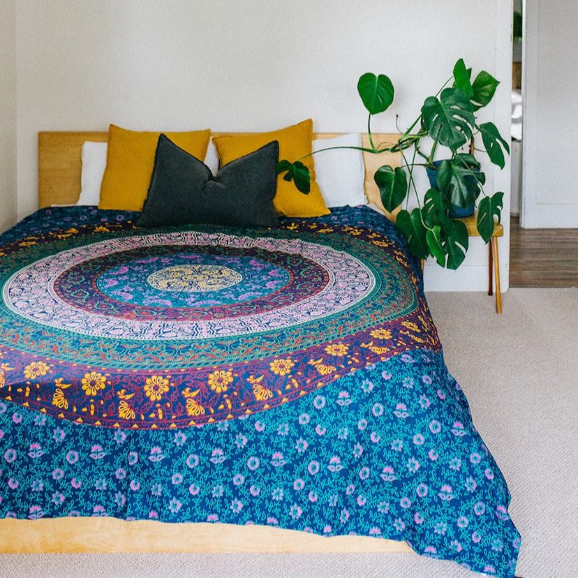Blue Floral Mandala Throw