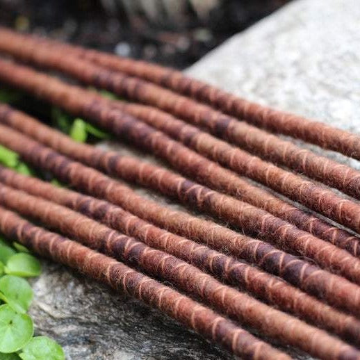 Dark Earthy Wool Felt Spiralocks