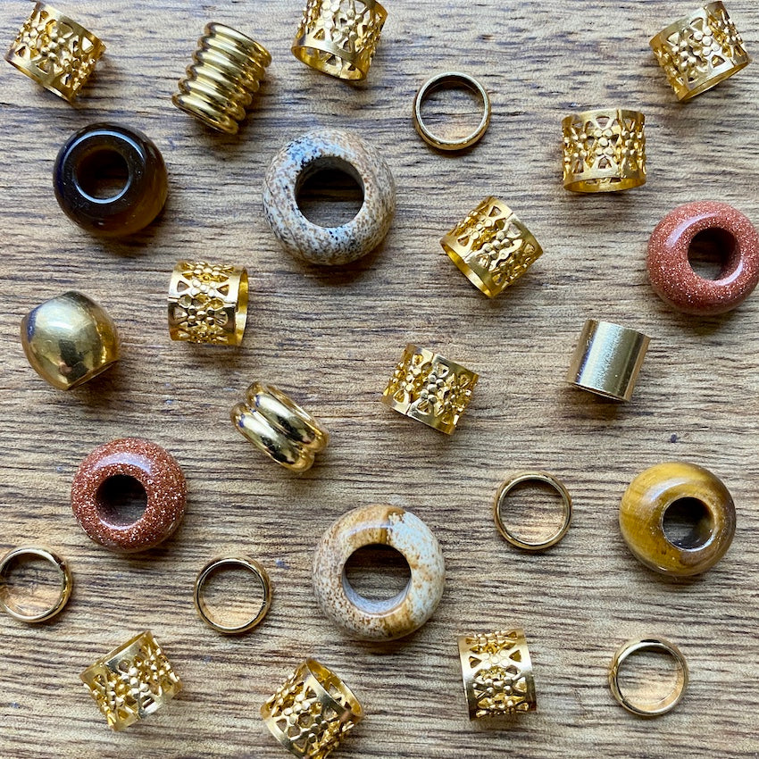 Golden Days Dreadlock Beads | Set Of 25