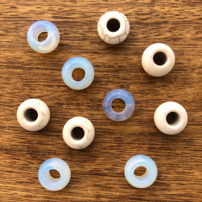 White Ceramic | Opalite | Set Of 10