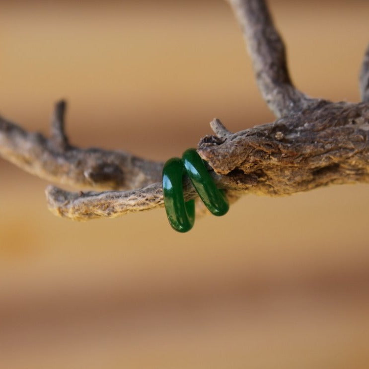 Green Jade Dread Rings