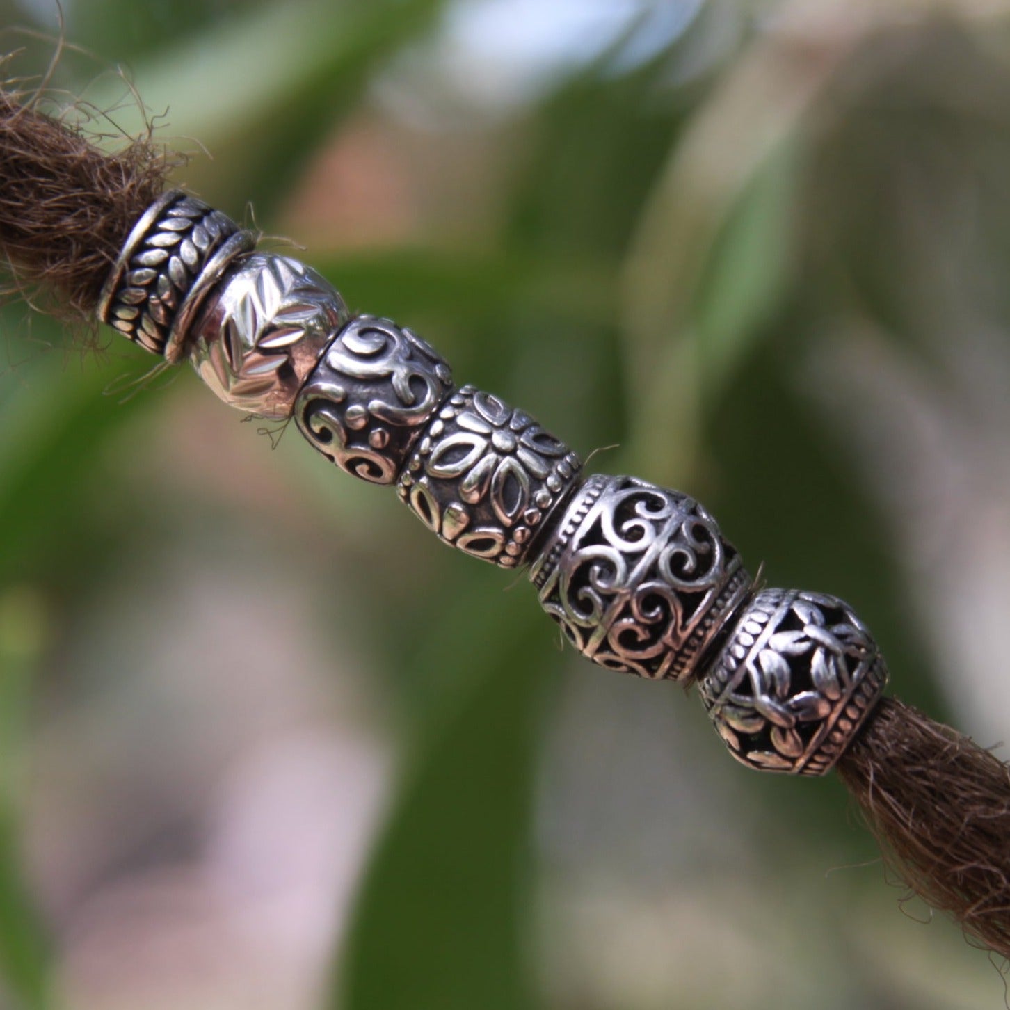 Stainless Steel dreadlock beads, set of 6 (view 5) - Mountain Dreads