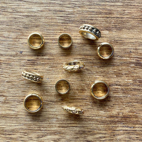 Golden Dreadlock Rings | Set Of 10