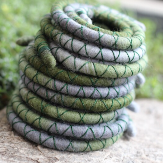 Mossy Cobblestone Wool Felt Spiralocks