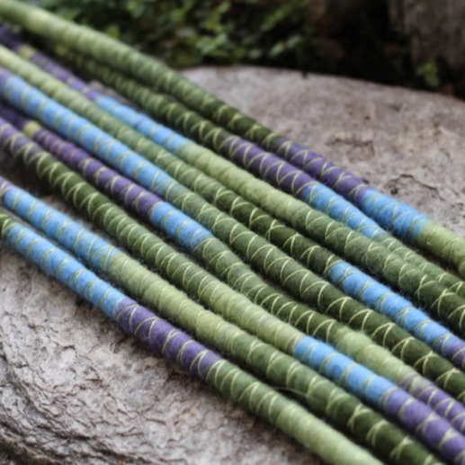 Fairy Garden Wool Felt Spiralocks dreadlock ties (view 5) - Mountain Dreads