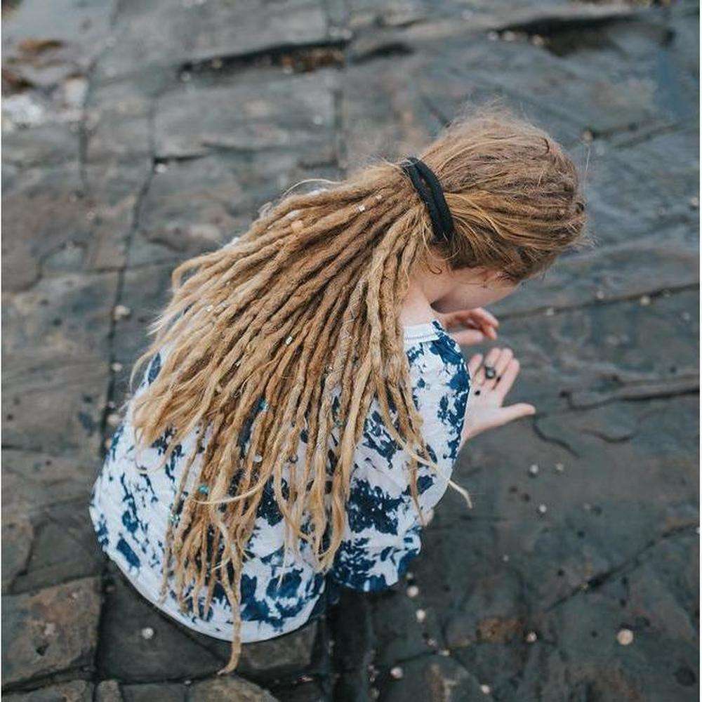 Black Organic Hemp Spiralocks dreadlock beads (view 3) - Mountain Dreads