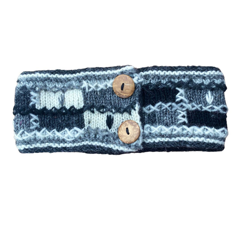 Wool Headband with Buttons