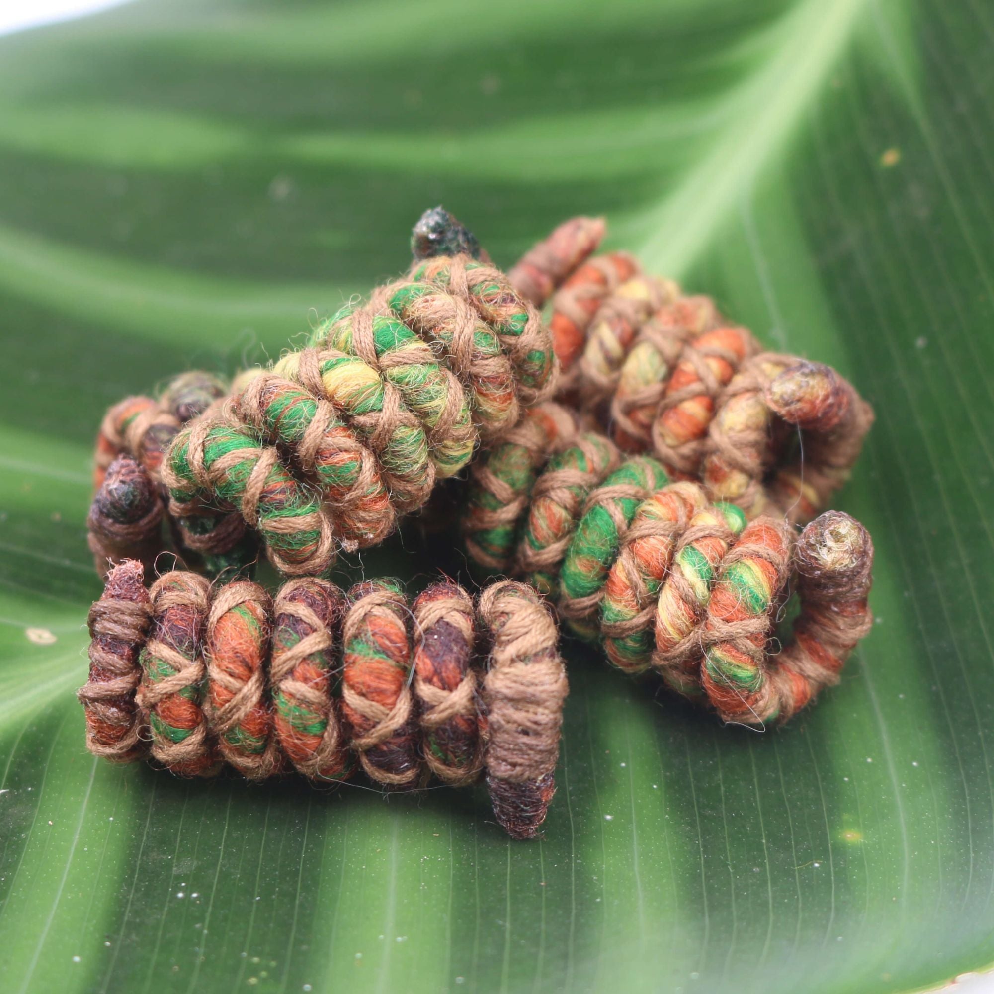 Mini Wool Felt Spiralocks dreadlock beads (view 5) - Mountain Dreads