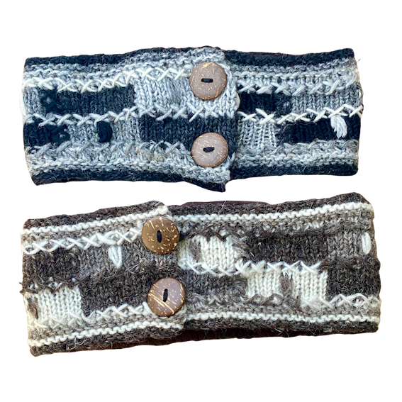 Wool Headband with Buttons