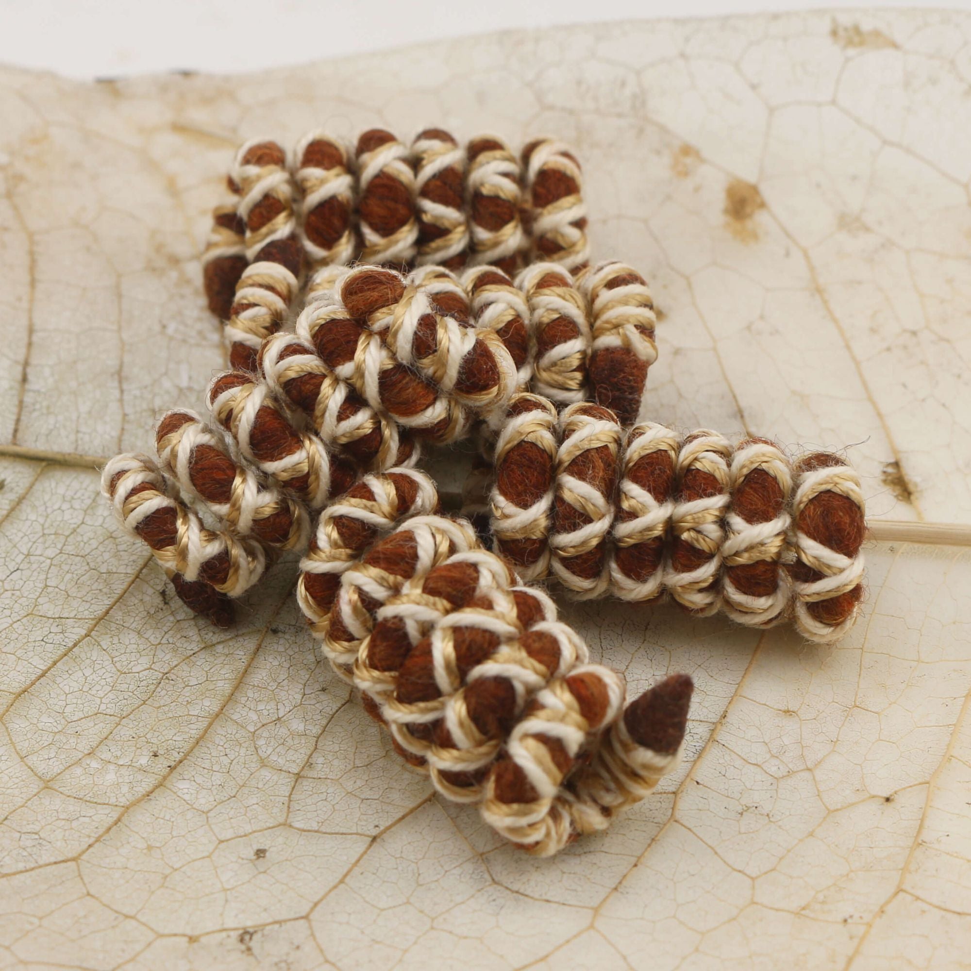 Desert Mini Wool Felt Spiralocks dreadlock beads - Mountain Dreads