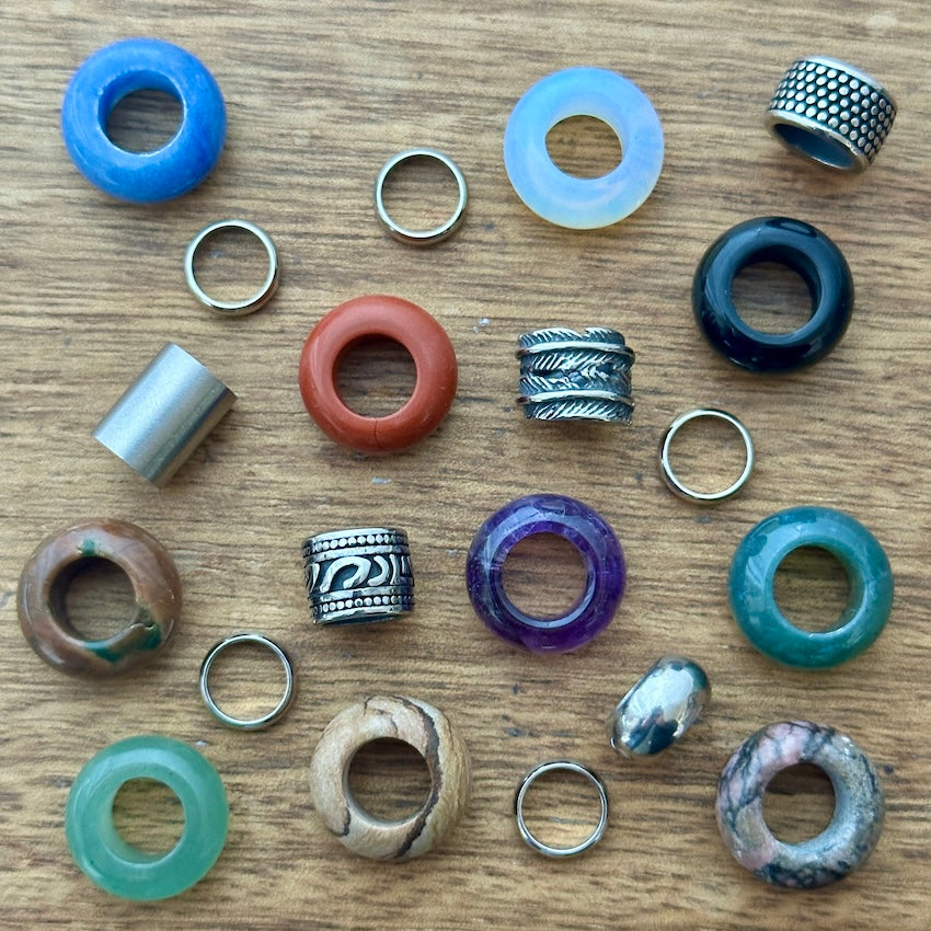 Gemstone Forest Dreadlock Beads | Set Of 20