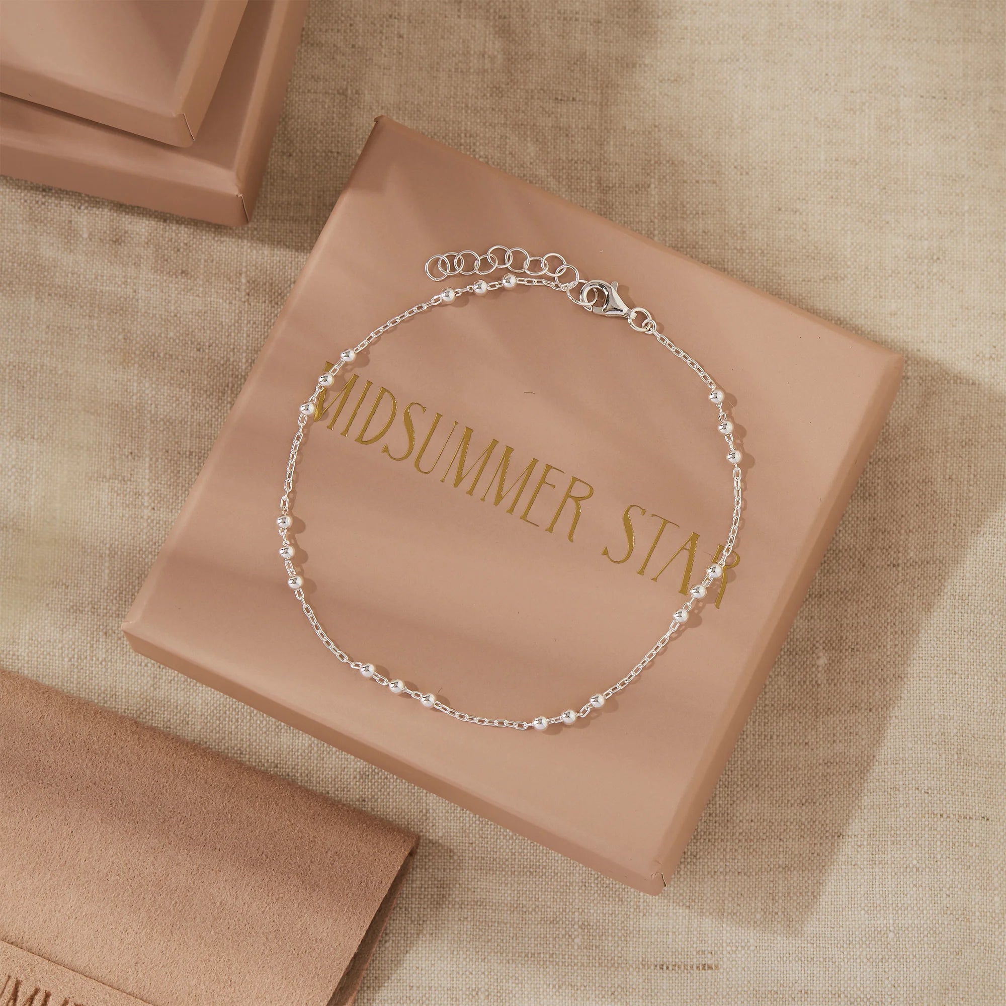 Sterling Silver, Beaded Chain Anklet (view 5) - Mountain Dreads