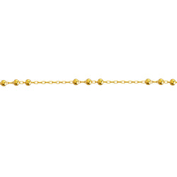 Beaded Chain Anklet Gold