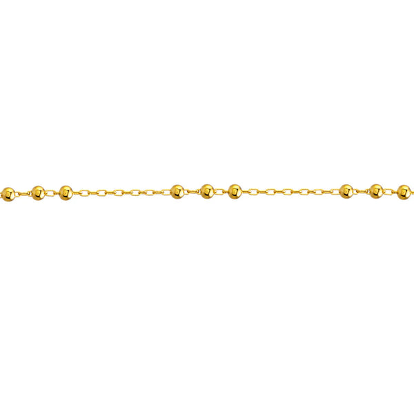 Beaded Chain Anklet Gold