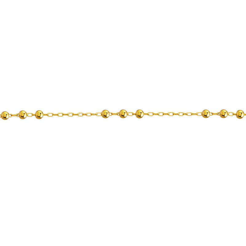 Beaded Chain Anklet Gold