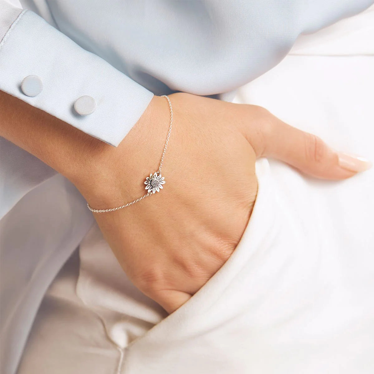 Sterling Silver | Blossoming Sunflower Bracelet