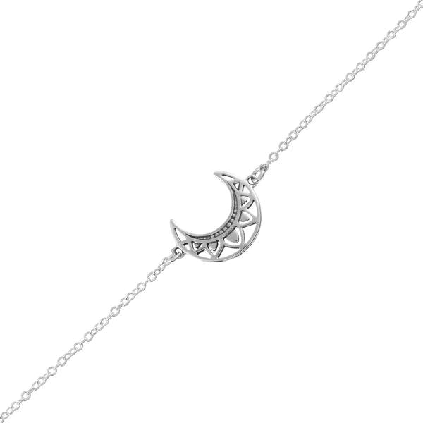 Sterling Silver | Mandala Moon Bracelet