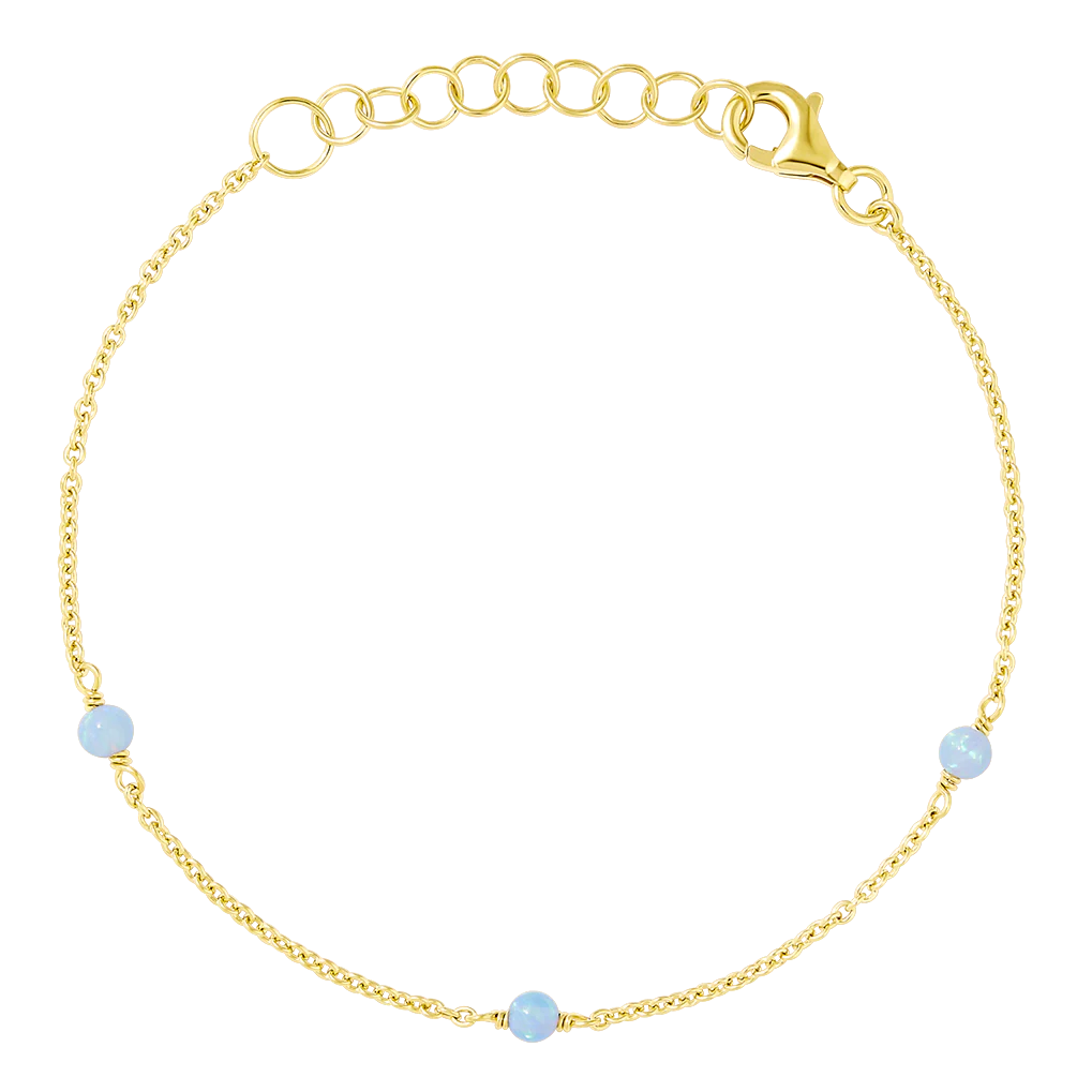 Mermaid Tears Azure Opal Bracelet Gold