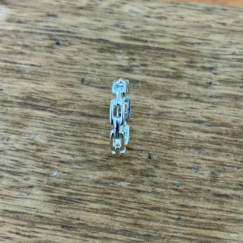 Sterling Silver Large Cable Chain Ring Bead