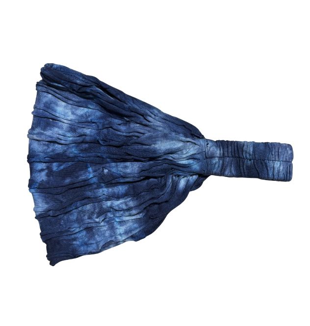 Dark Blue Cotton Elastic Back Headband - Mountain Dreads