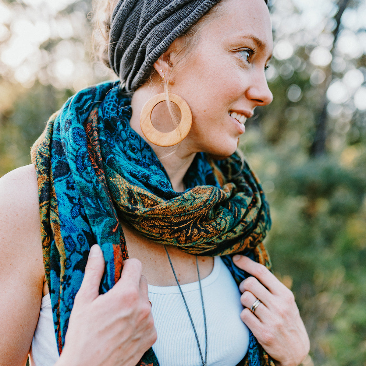 Floral Scarf - Moss & Moon