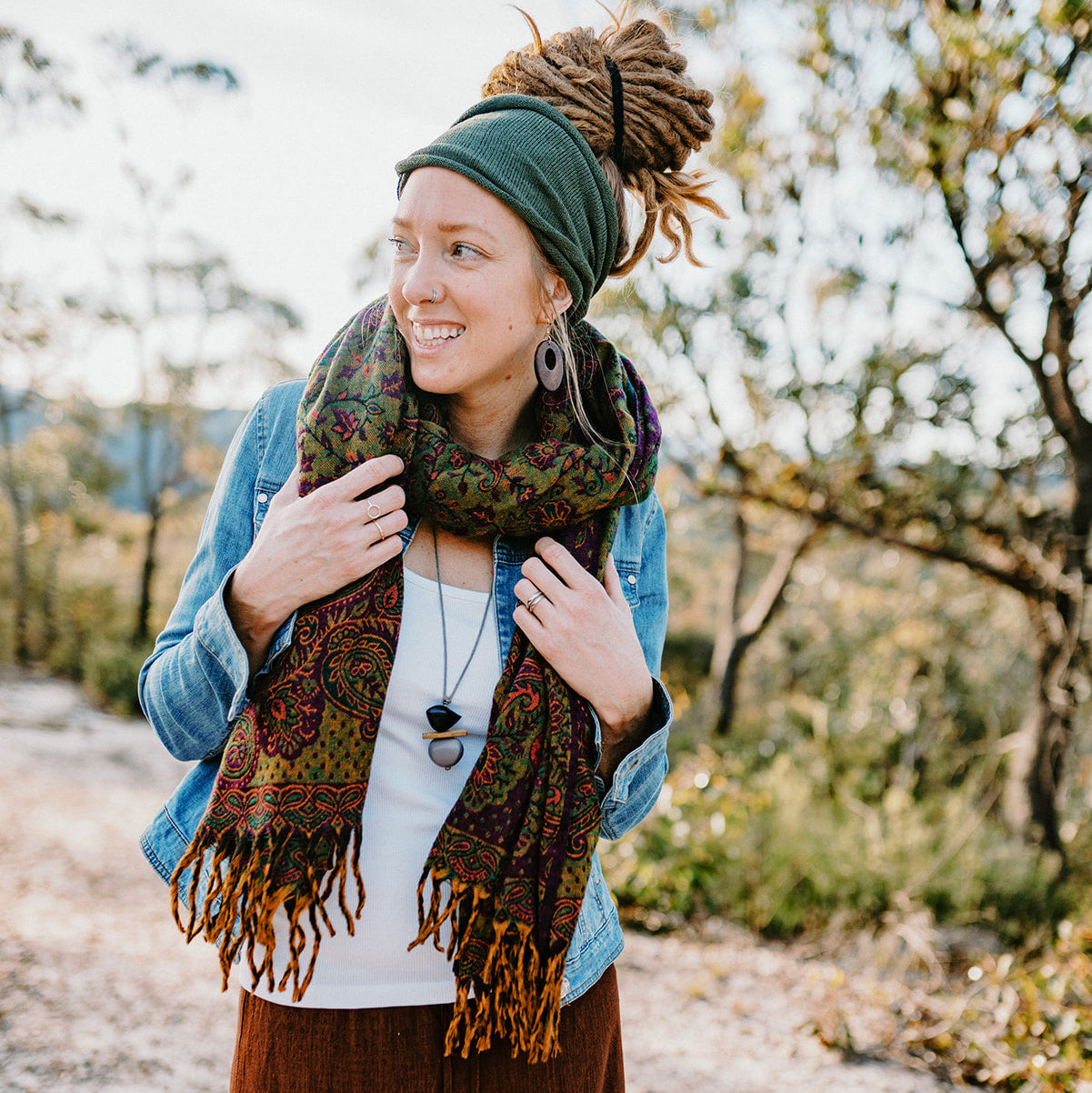 Paisley Scarf - Forest Bloom