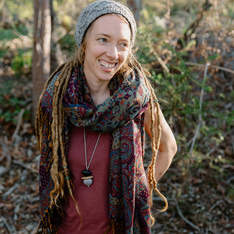 Paisley Scarf - Scarlet Drift