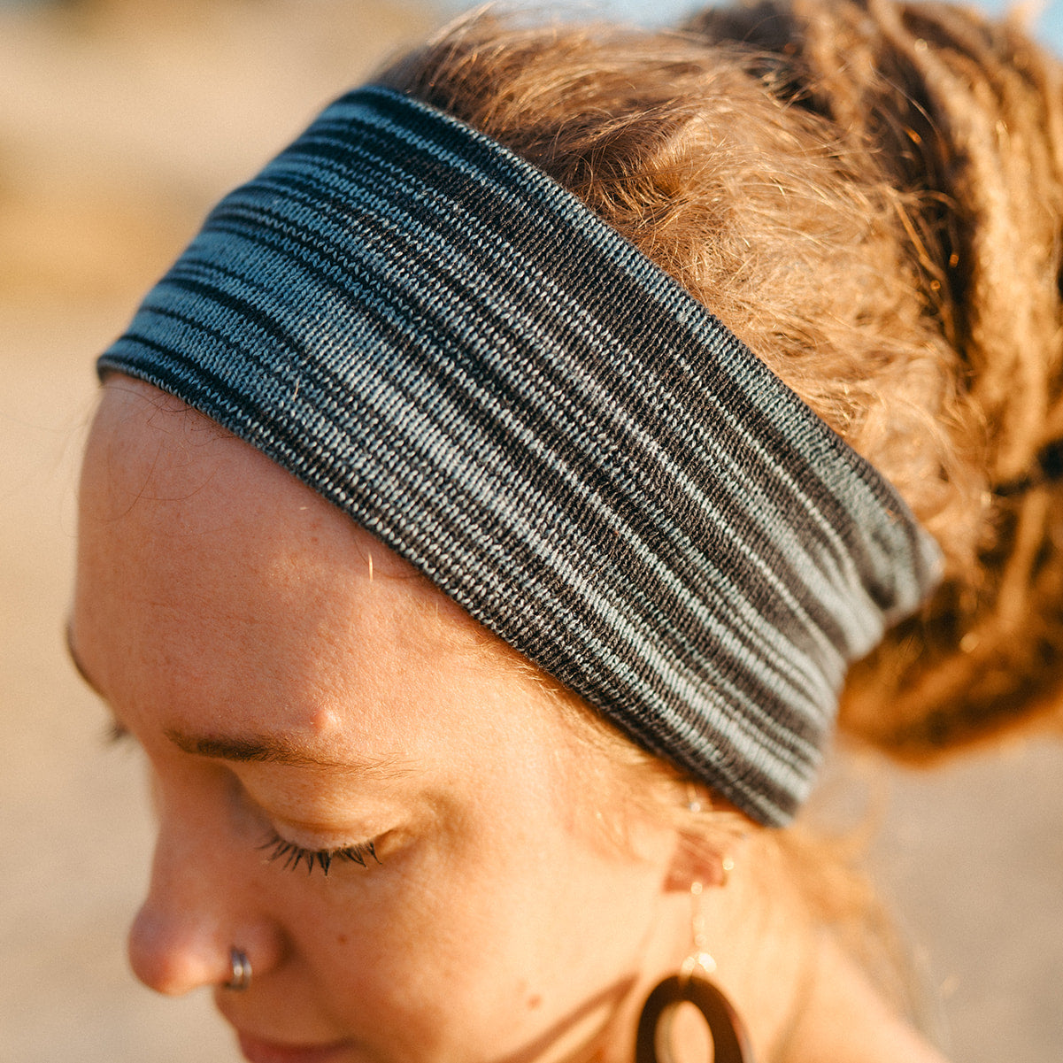 Slate Stitched Cotton Headband - Mountain Dreads