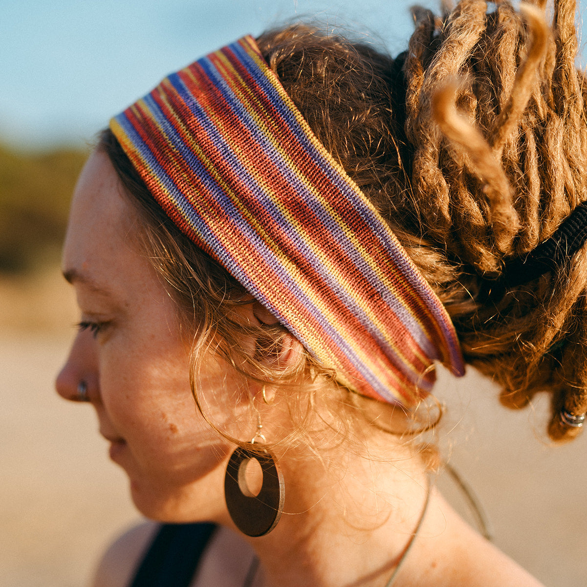 Tulips Stitched Cotton Headband - Mountain Dreads