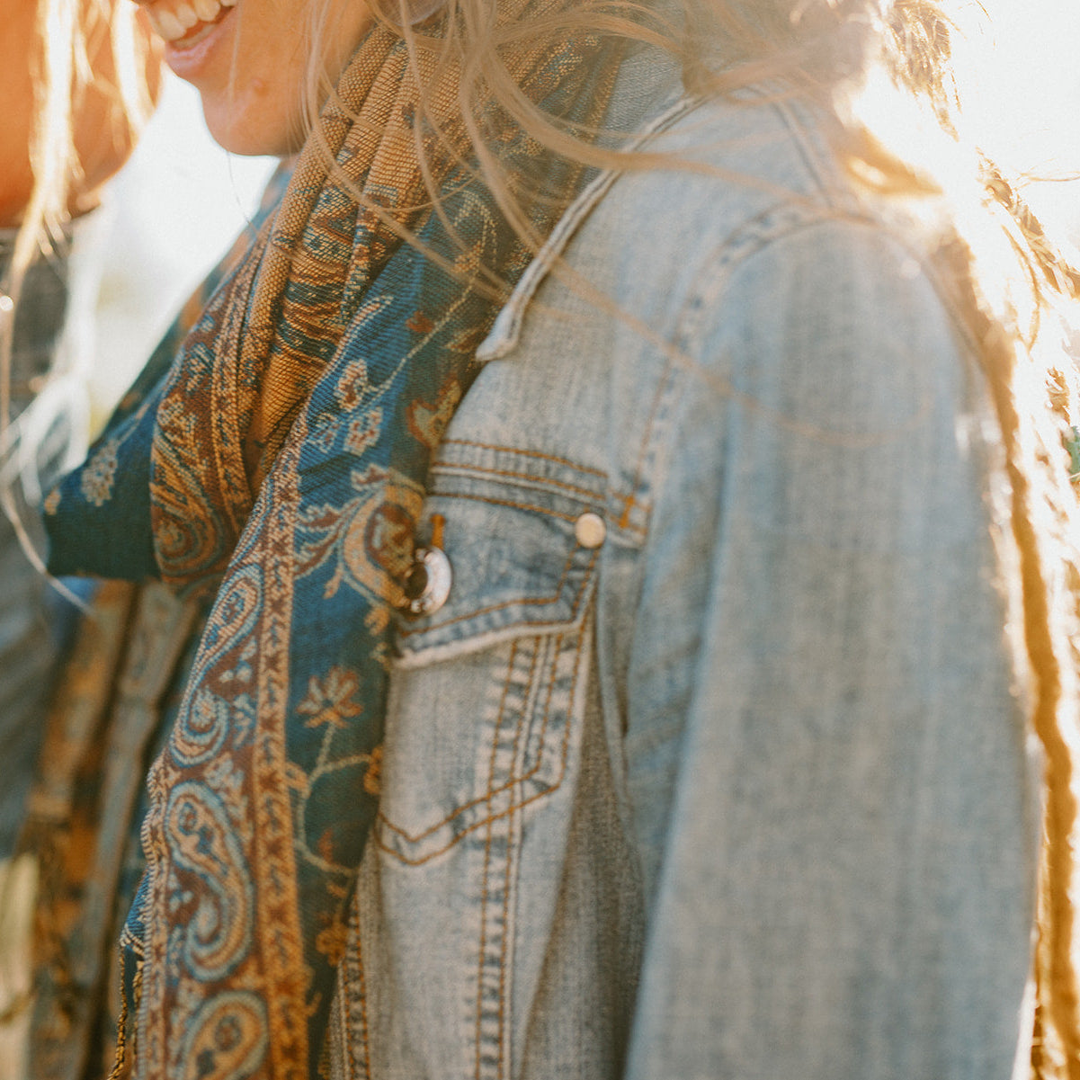 Paisley Scarf - Forest Ember