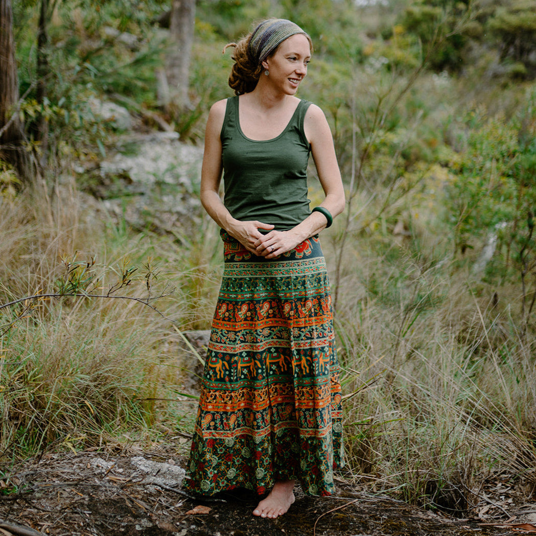 Aranya | Long Cotton Wrap Skirt