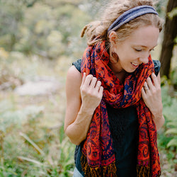 Paisley Scarf - Burnt Indigo