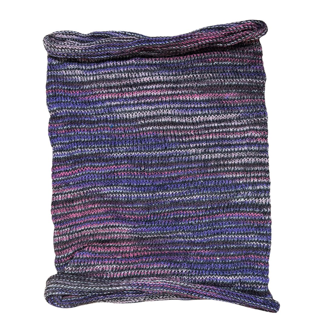 Purple cotton hair wrap on a white background.