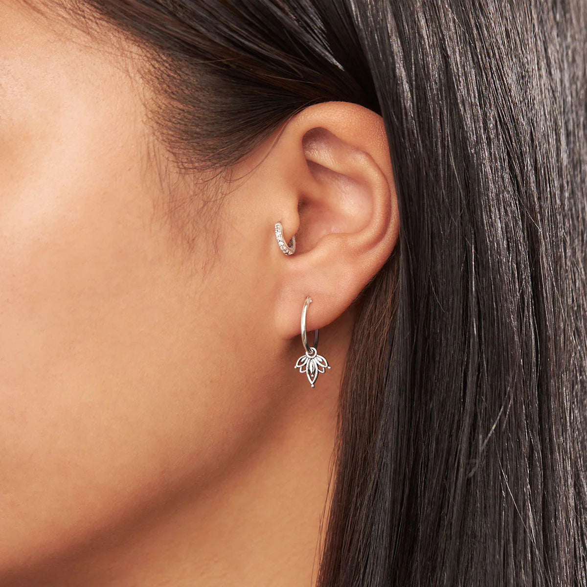 Sterling Silver Lotus Sleepers