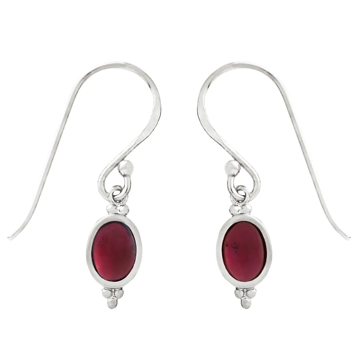 Sterling Silver Moon Song Garnet Earrings