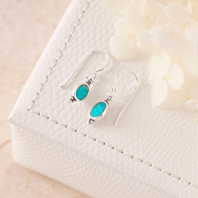 Sterling Silver Moon Song Turquoise Earrings