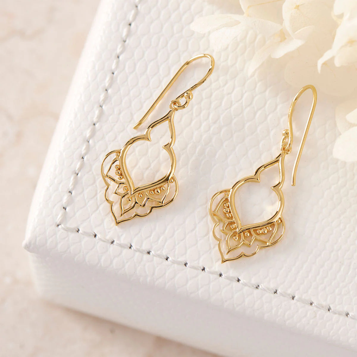 Moroccan Doorway Earrings Gold (view 3) - Mountain Dreads
