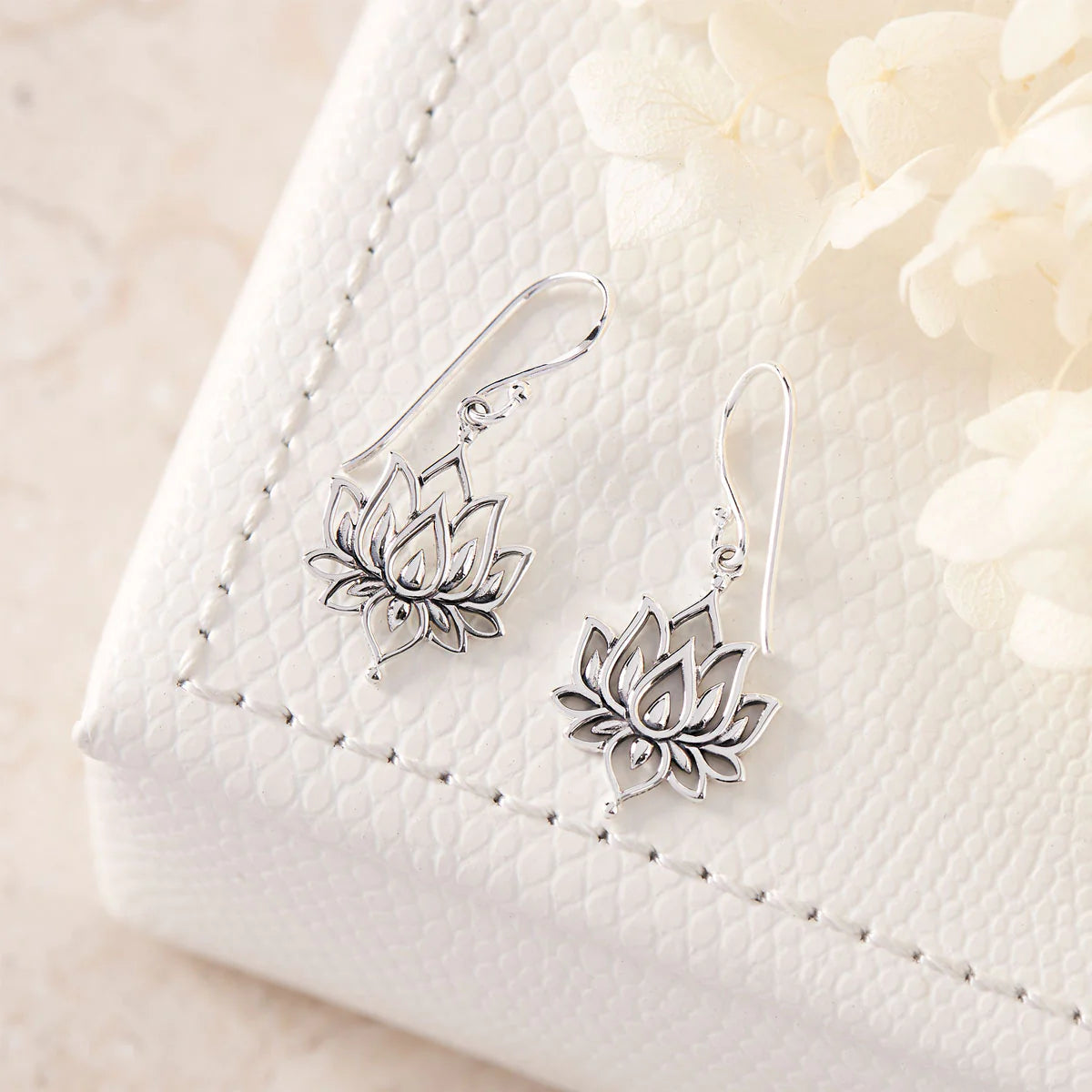 Sterling Silver Blossoming Lotus Earrings