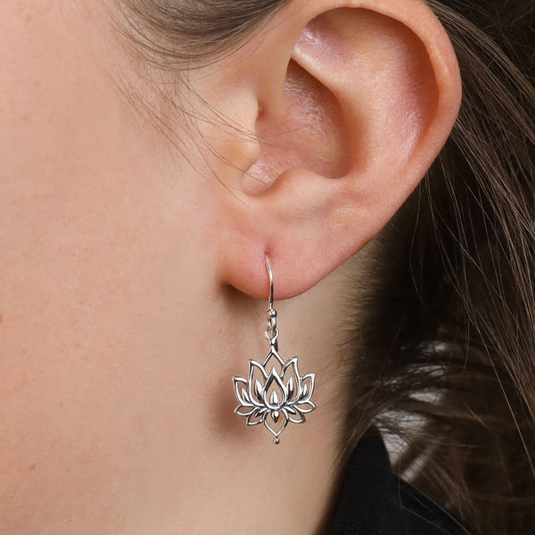 Sterling Silver Blossoming Lotus Earrings
