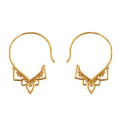 Mehndi Hoop Earrings Gold