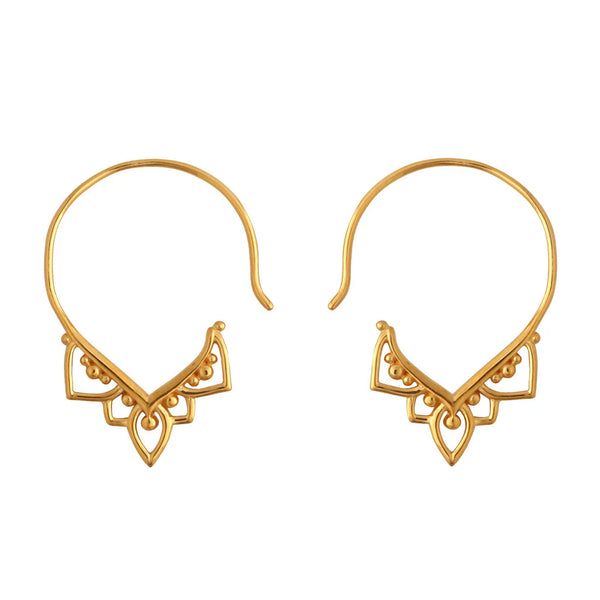 Mehndi Hoop Earrings Gold