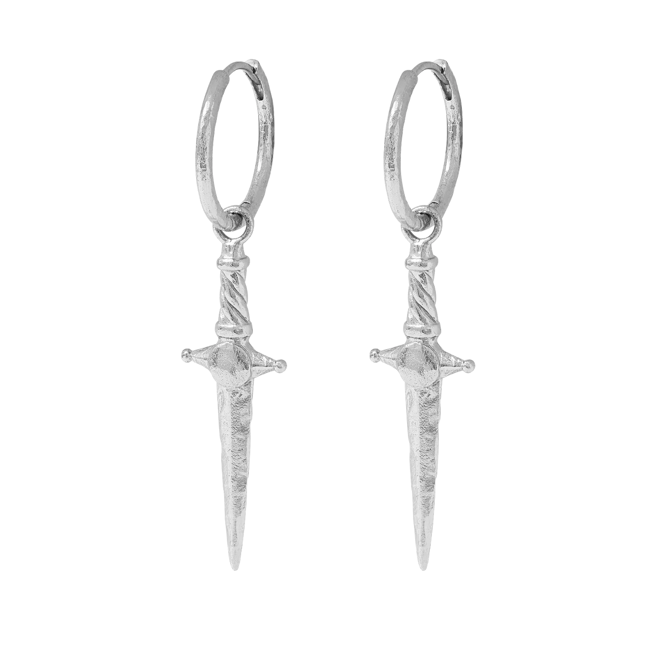 Sterling Silver Guardian Dagger Huggies