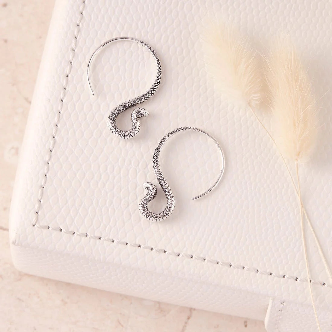 Sterling Silver Cobra Hoop Earrings