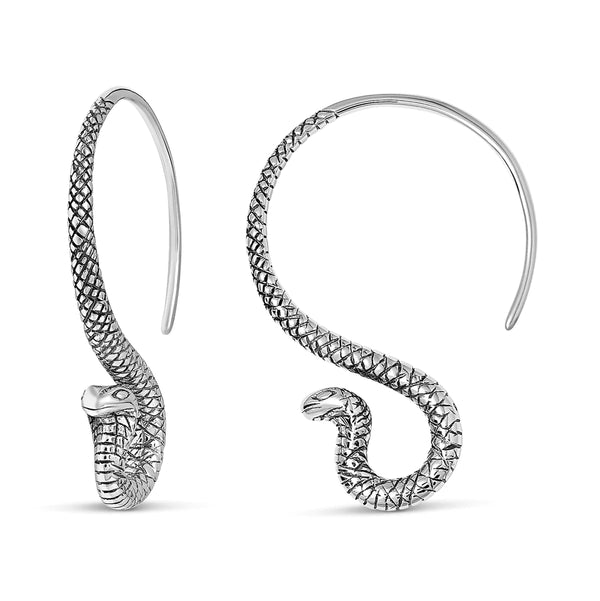 Sterling Silver Cobra Hoop Earrings