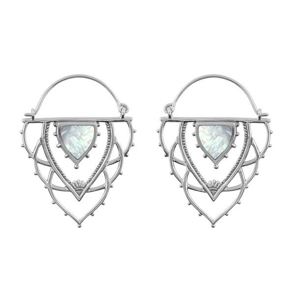 Sterling Silver Ancient Archways Pearl Hoops