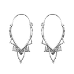 Sterling Silver Love Lace Hoops