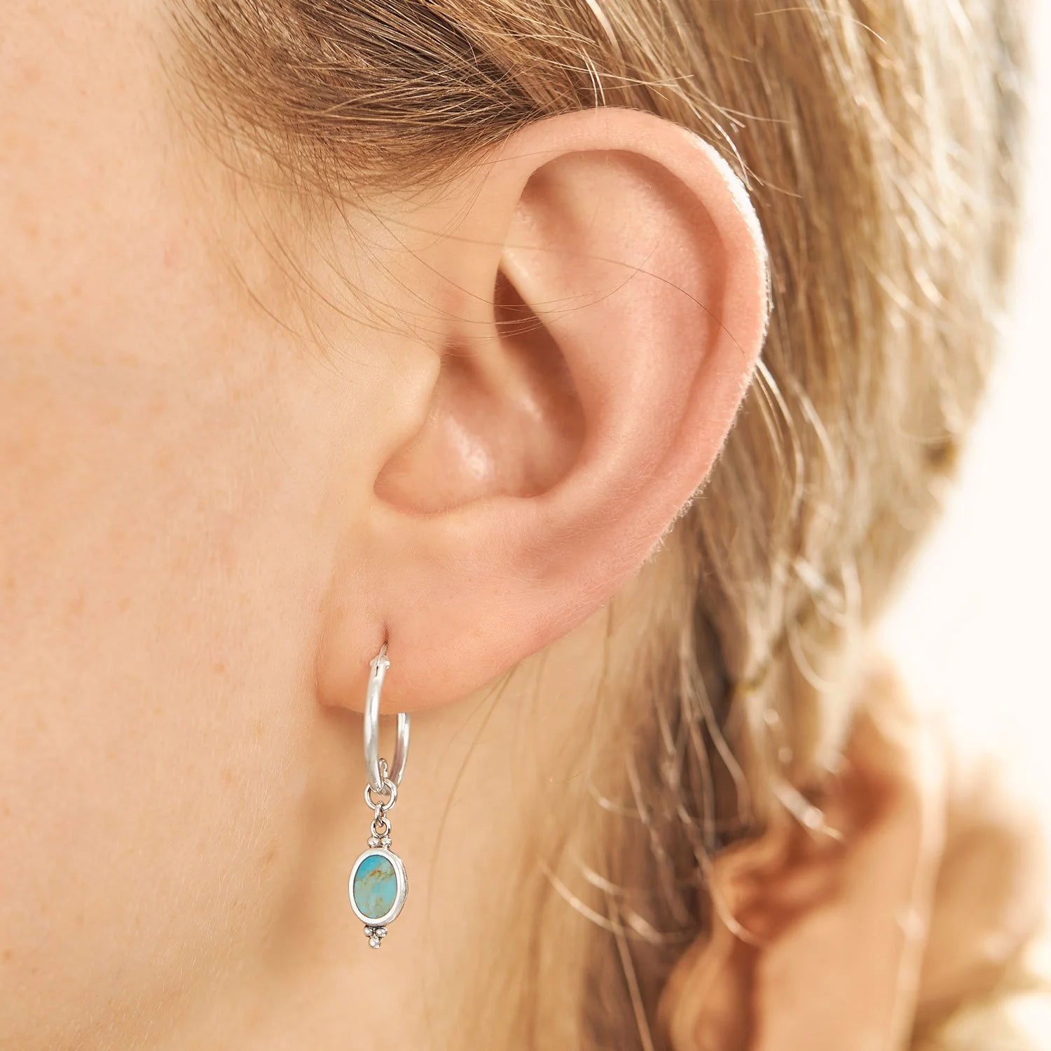 Sterling Silver Moon Song Turquoise Sleepers