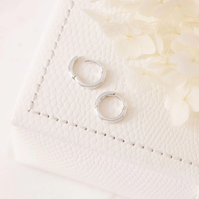 Sterling Silver Delicate Round Huggies